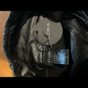 Black leather leggings